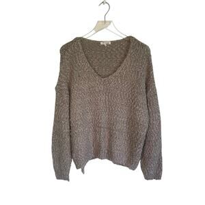 Miracle Gray Sweater Super Soft Chunky Knit Long Sleeve Oversized Fit Size Small